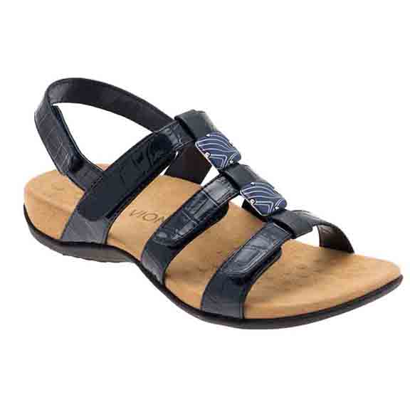 Women's Vionic Amber Navy Blue Open Toe Orthotic Sandals Brand New UK ...
